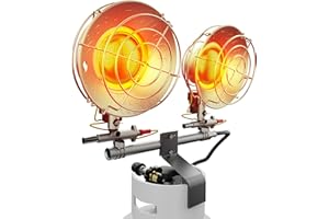 QIOMALA 30000 BTU Propane Heater Outdoor, Double Tank Top Cordless Radiant Gas Heater, Tip-Over Protection, Safety Shut-off Valve for Patio, Camping, Fishing, Garage