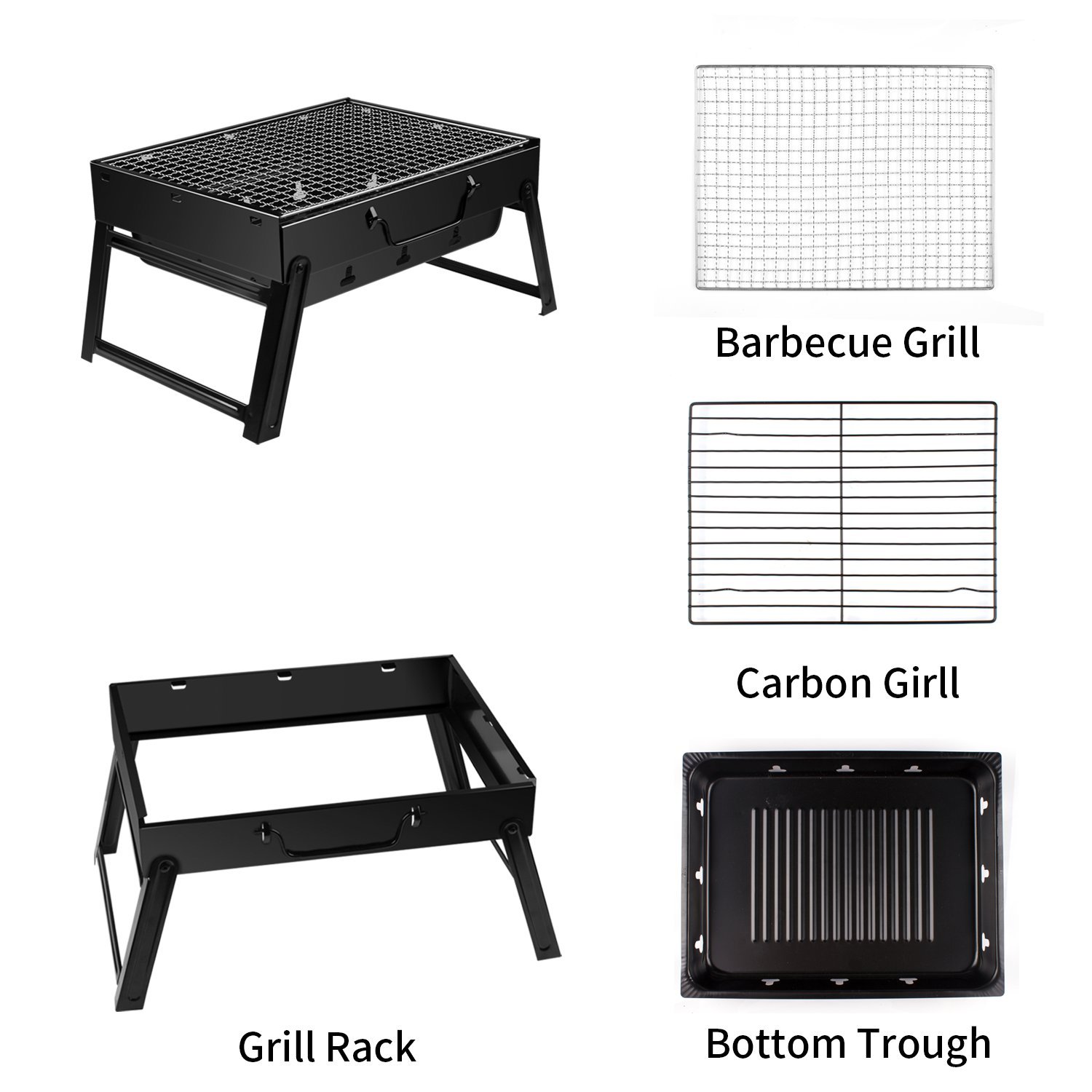 morpilot Portable Barbecue Grill stainless steel Charcoal smoker char broil BBQ pit grill for ourdoor camping