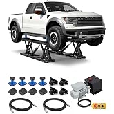 JFHID 7000 LBS Portable Car Lift for Garage | Adjustable Lifting Height up to 26.8", Rolling Ball Transfers for Easy Mobility, Mechanical Locking System for Safety