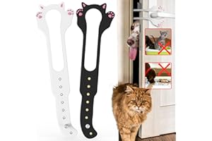 Elilier Cat Door Latch Holder,【8 Adjustable Sizes】 Stronger Flex Cat Door Stopper, Keep Door Open 1.5" to 8", Let's Cats in and Keeps Dogs Out of Litter & Food, No Tool Required & No Wall Damage