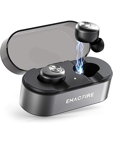 Auriculares Bluetooth, ENACFIRE E18 Plus Auriculares inalámbricos Mini Twins APTX HD In-Ear Sport Bluetooth 5.0 con Caja de Carga inalámbrica Portátil Y Micrófono Integrado 48h reproducción, IPX8