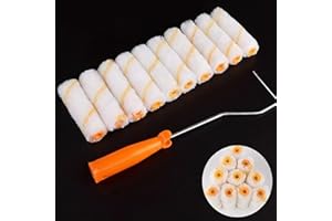 Small Paint Roller, 11Pcs Kit Including 4 Inch Mini Rollers Individually Wrapped Polyester Corner Tool 30Cm Long Handle Small