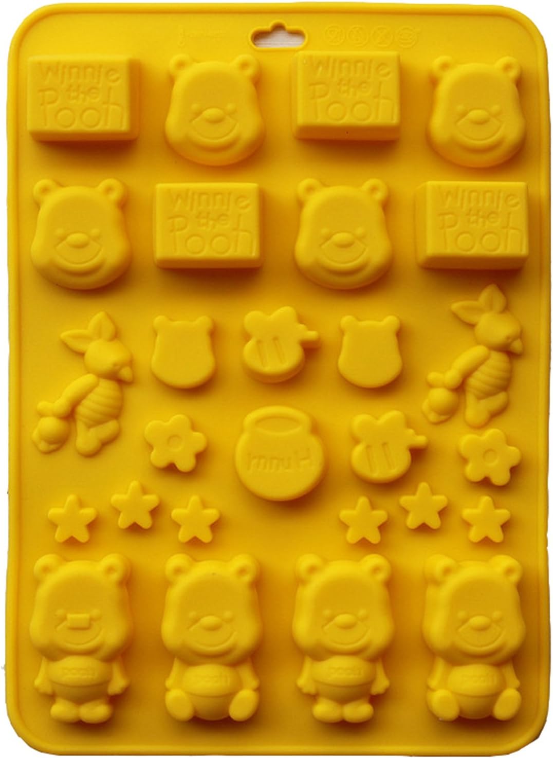 Ebake Reusable Cartoon Winnie Silicone Mold for Cake, Chocolate, Jelly, Candy and Ice cubes (Yellow)