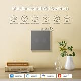 BSEED Smart Light Switch 2 Gang 1 Way Glass Panel without Neutral Gray view 2