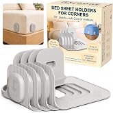 Bed Sheet Holders for Corners, 90&deg; Quick-Lock Fitted Sheet Holder, 4-Pack | Fits 3.8-16 in. mattresses; Adjustable-base friendly; Clear corner access; One-person install; ABS, no metal teeth
