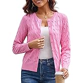 GRACE KARIN Womens Long Sleeve Button Up Cable Knit Cardigan Lightweight 2026 Crewneck Button Down Sweaters for Women