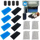SHIGATSU 4 Set Filter Media Replacement for AquaClear 50 Power Filter | Includes Foam Insert, Carbon Sponge, Bio Media and Pre-Filter Sponge, Fish Tank Filter for 20 to 50-Gallon Aquariums