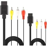 2 Pack 6Ft AV Cable N64 AV Cable Composite Retro Audio Video Standard Cord for Nintendo 64 TV Game/SNES/Gamecube/GC