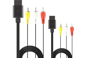 XAHPOWER 2 Pack 6Ft AV Cable N64 AV Cable Composite Retro Audio Video Standard Cord for Nintendo 64 TV Game/SNES/Gamecube/GC