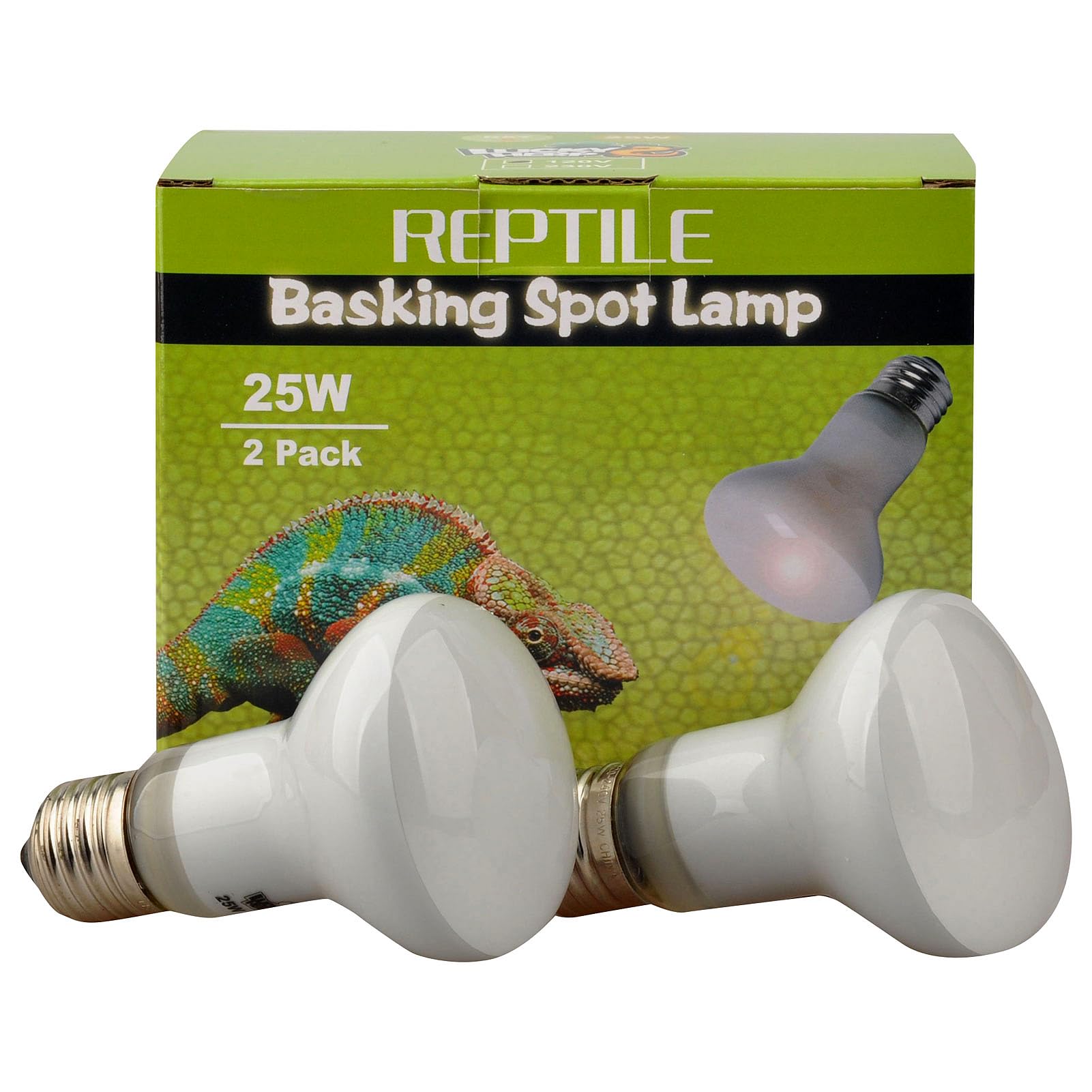 LUCKY HERP Reptile Basking Spot Lamp Heat Bulb,2-Pack (75-watt) (25, Watts)