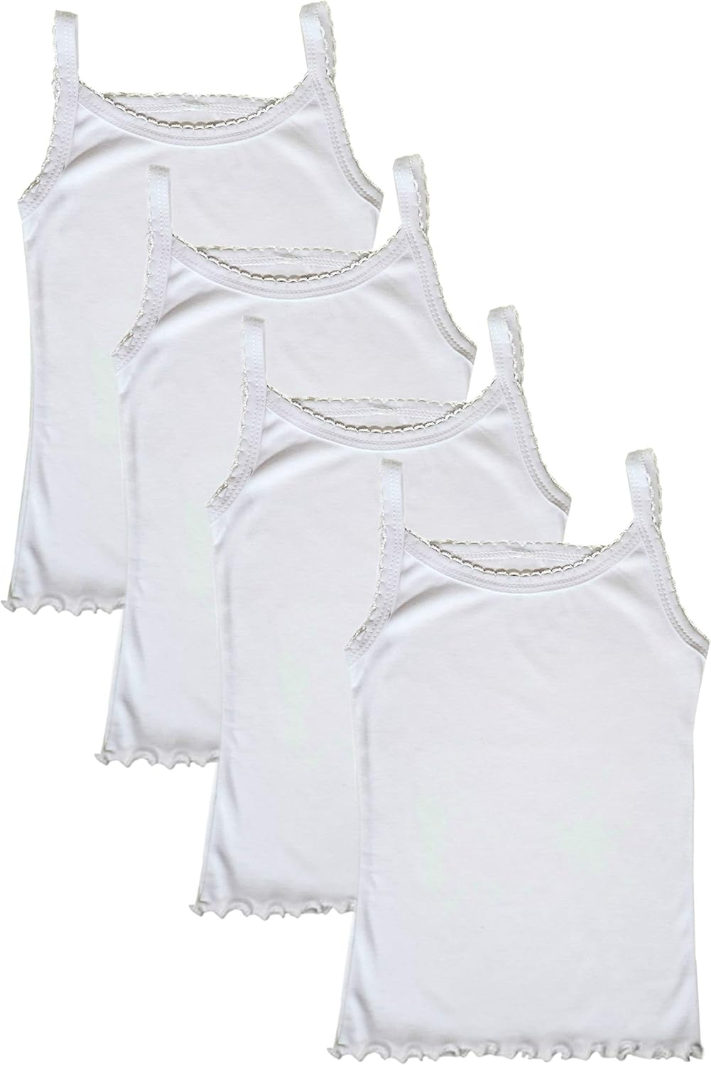 B-One Kids Girls' Cotton Camisole Tank Top Undershirt (Multipack): Clothing