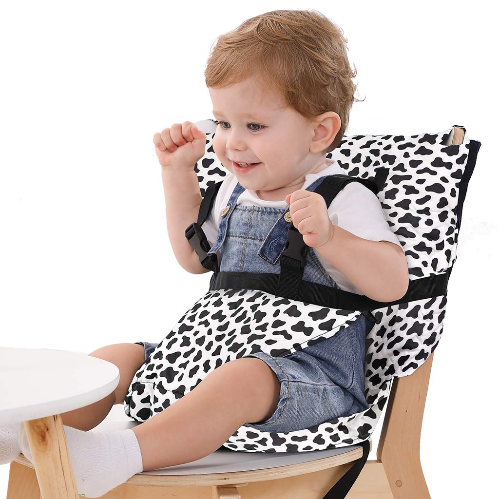 Vine Easy Seat Portable Travel High Chair | Adjustable, Washable | Toddler High Chair Seat Cover | Fits in Your Handbag (White)
