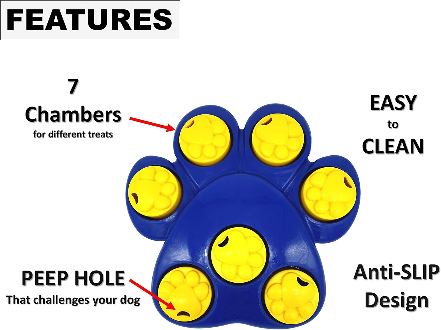 Pet Toys PAW PUZZLE Interactive Dog Toys for Boredom Hide Treat and Train Dog Activity Toy Fun Game for Slow Feeding Pet Food Bowl (Blue) - Image 4