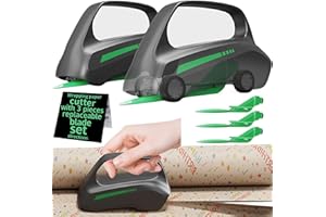 SEPONE 2PC Wrapping Paper Cutter with 3 Replaceable Blades, Car Design Cutter Dispenser Tool Adapt for Any Diameter Gift Wrapping Paper Roll, Cutting Efficient Straight Easily & Safely on Halloween Christmas