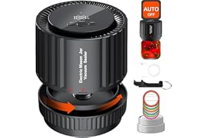 Mamahome Electric Mason Jar Vacuum Sealer - Upgrade Cordless Automatic-Stop Jar Vacuum Sealer Canning Kits for Mason Jars with 10 Wide&Regular Mouth Mason Jar Lids for Food Storage and Retain Fresh