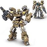 HIGH GODO Artillery Mech Robot Transforming Building Blocks Set for Adults,City Warrior Justice Hero Soldier Mech Model Building Kit, Cool Creative Robots Toys Gift for Teens, 581 Pieces