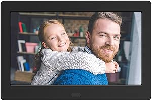 ATATAT Digital Photo Frame with IPS Screen - 1280x800 Digital Picture Frame with 1080P Video, Music, Photo, Auto Rotate, Calendar, Time, Black