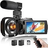 5K Video Camera Camcorder 8X Opitical Zoom Live Streaming Cameras 64MP WiFi Autofocus Vlogging Camera for Youtube with Full-color Night Vision, 3.6'' 270° IPS Touchscreen 32GB Card Video Recorder