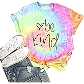 Women Be Kind T Shirts Inspirational Cute Teacher Shirts Graphic Blessed Shirt Tie Dry Casual Short Sleeve Tops Tees