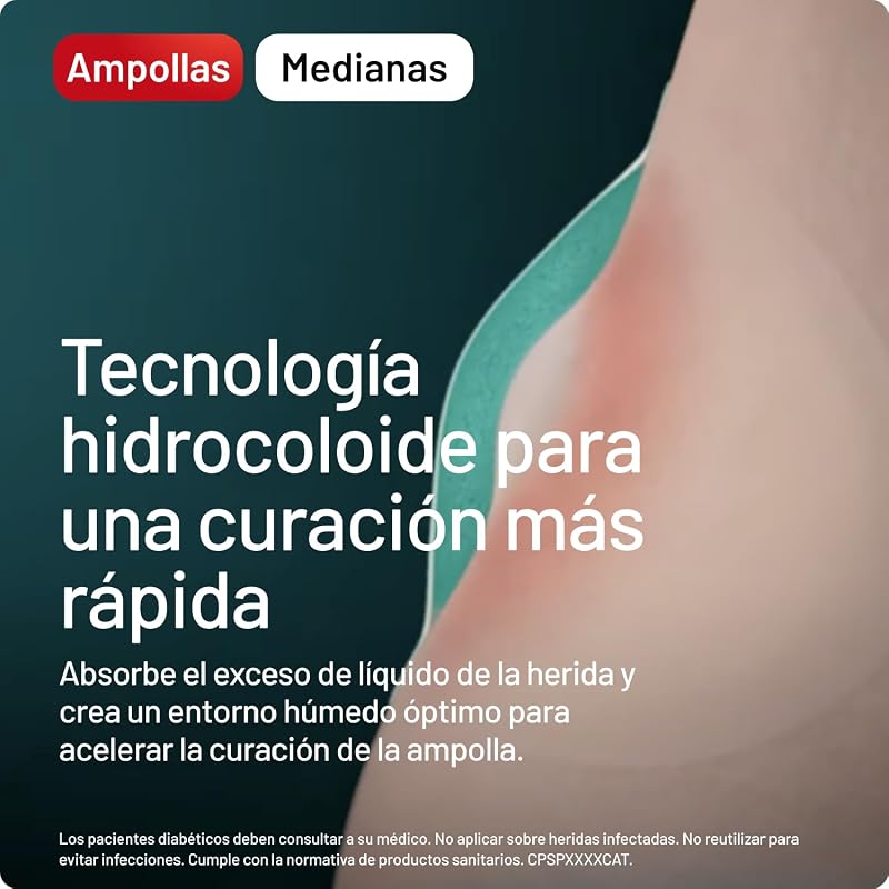 Ampolas médias, curativos hidrocoloides para os pés, Pack 5 unidades