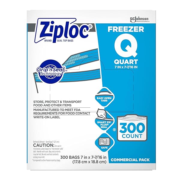 SC JOHNSON PROFESSIONAL ZIPLOC QUART FOOD STORAGE FREEZER...