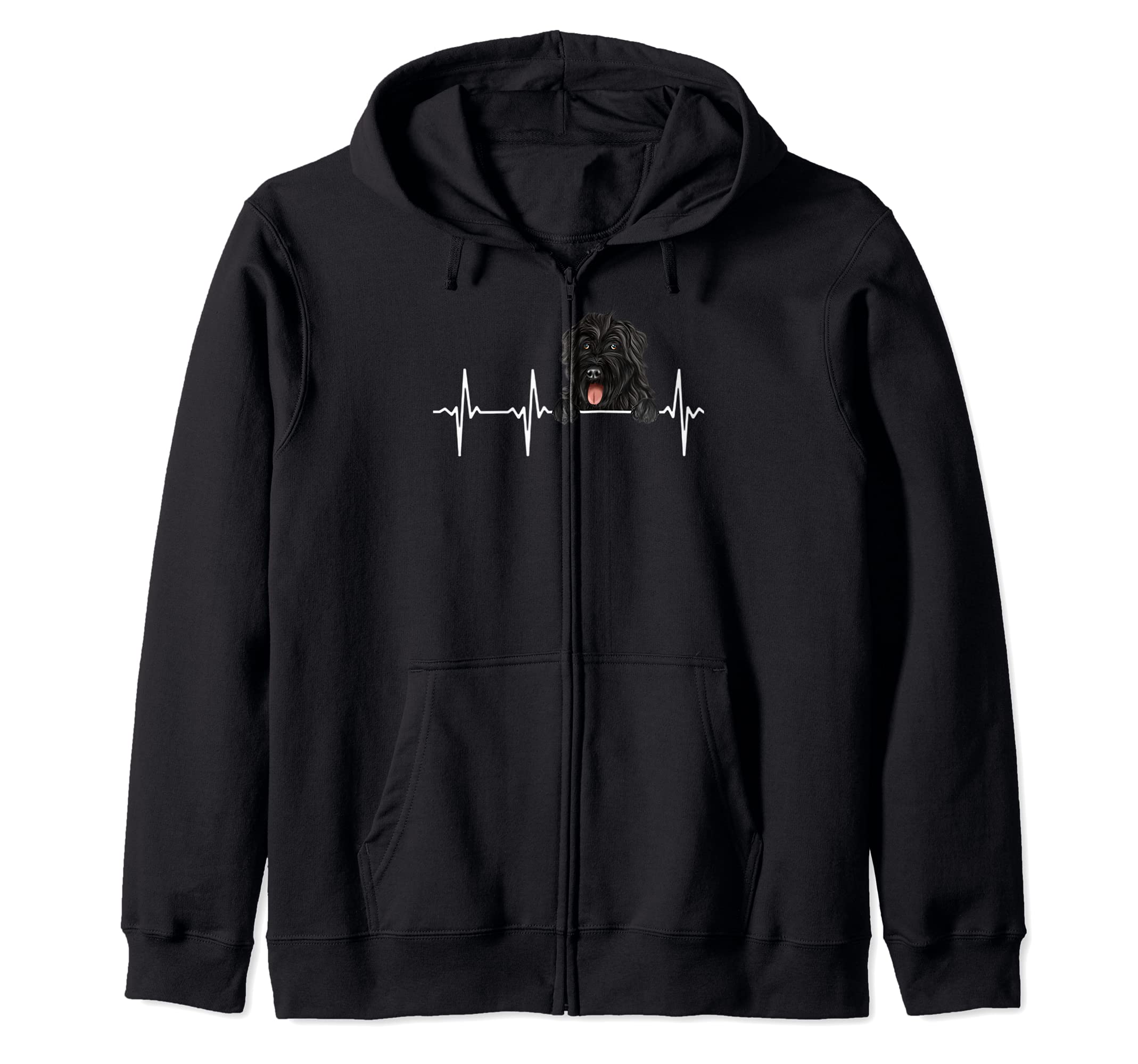 Funny Dog Heartbeat For Bouvier des Flandres Lovers Zip Hoodie