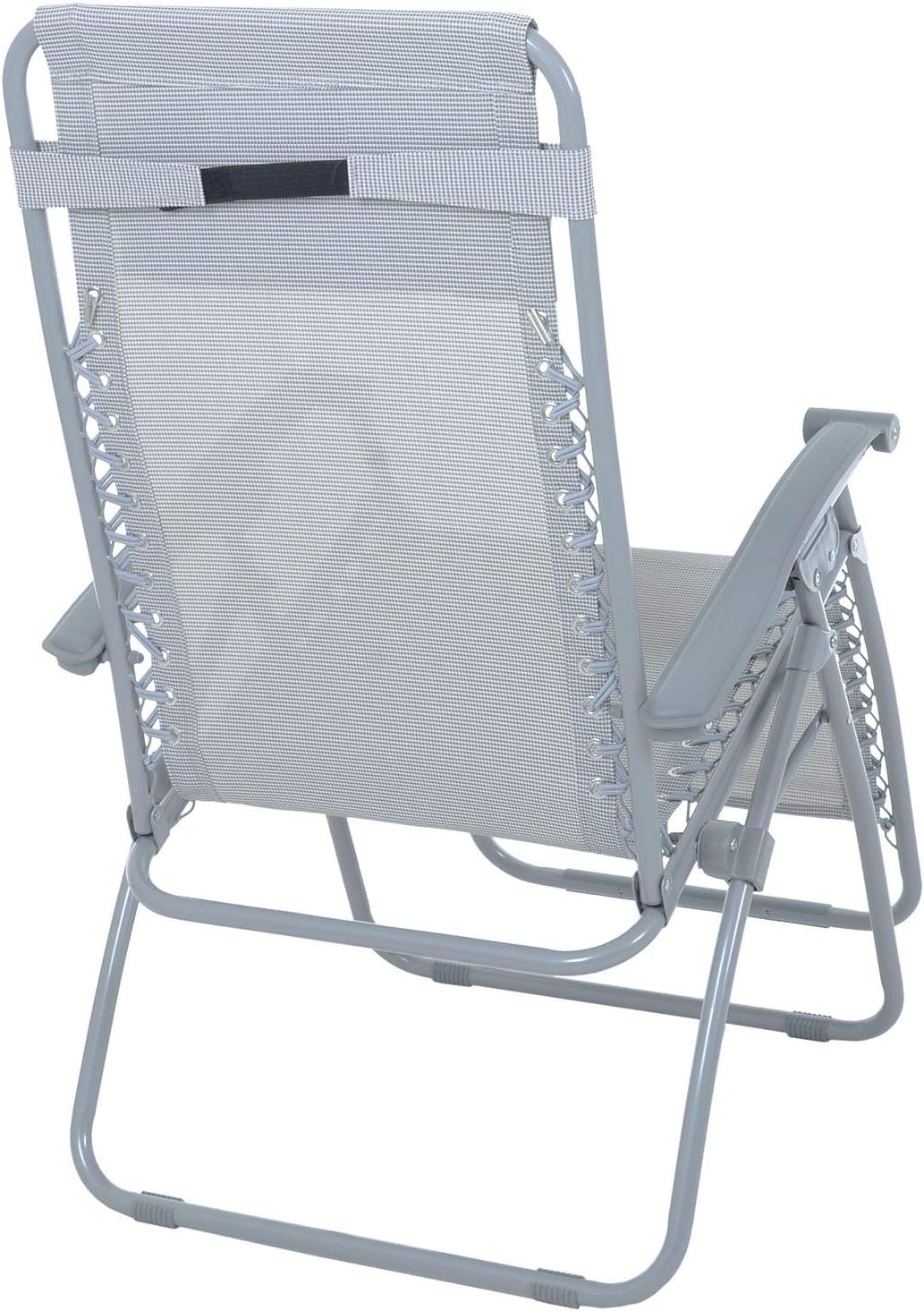Azuma Garden Chair Silver Grey Texteline Zero Gravity Recliner Seat For