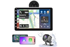 KYLTOOR Upgraded Portable Carplay,7 Inch IPS Touchscreen,Wireless Carplay & Android Auto,Car Radio Receiver with Bluetooth,Mirror Link,FM Transmitter,Backup Camera,AUX/USB/TF,Cars Trucks SUVs Pickups RVs Vans
