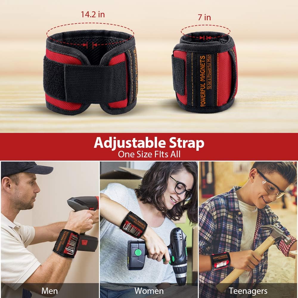 Gifts For Men Magnetic Wristband, 15 Upgrade Super Strong Magnets, Best Dad Gift, Unique Gifts For Men - - 