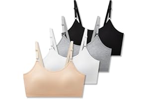 SALIA GIRL Sport Cami Bras Cotton for Teens Girls Training Bras 10-16 with Adjustable Straps Fixed Pads