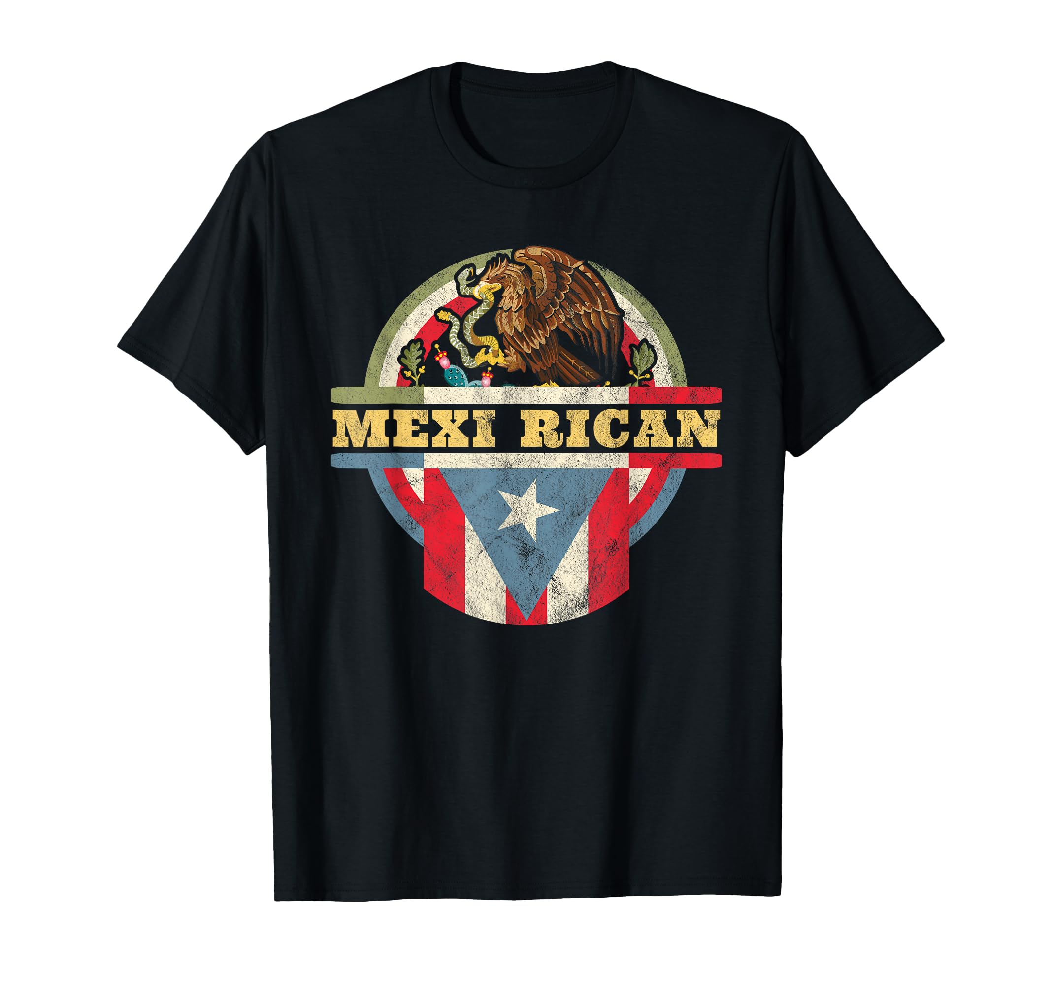 Photo 1 of Mexi-Rican: Mexico Puerto Rico Flag Mexican Mexirican Retro T-Shirt