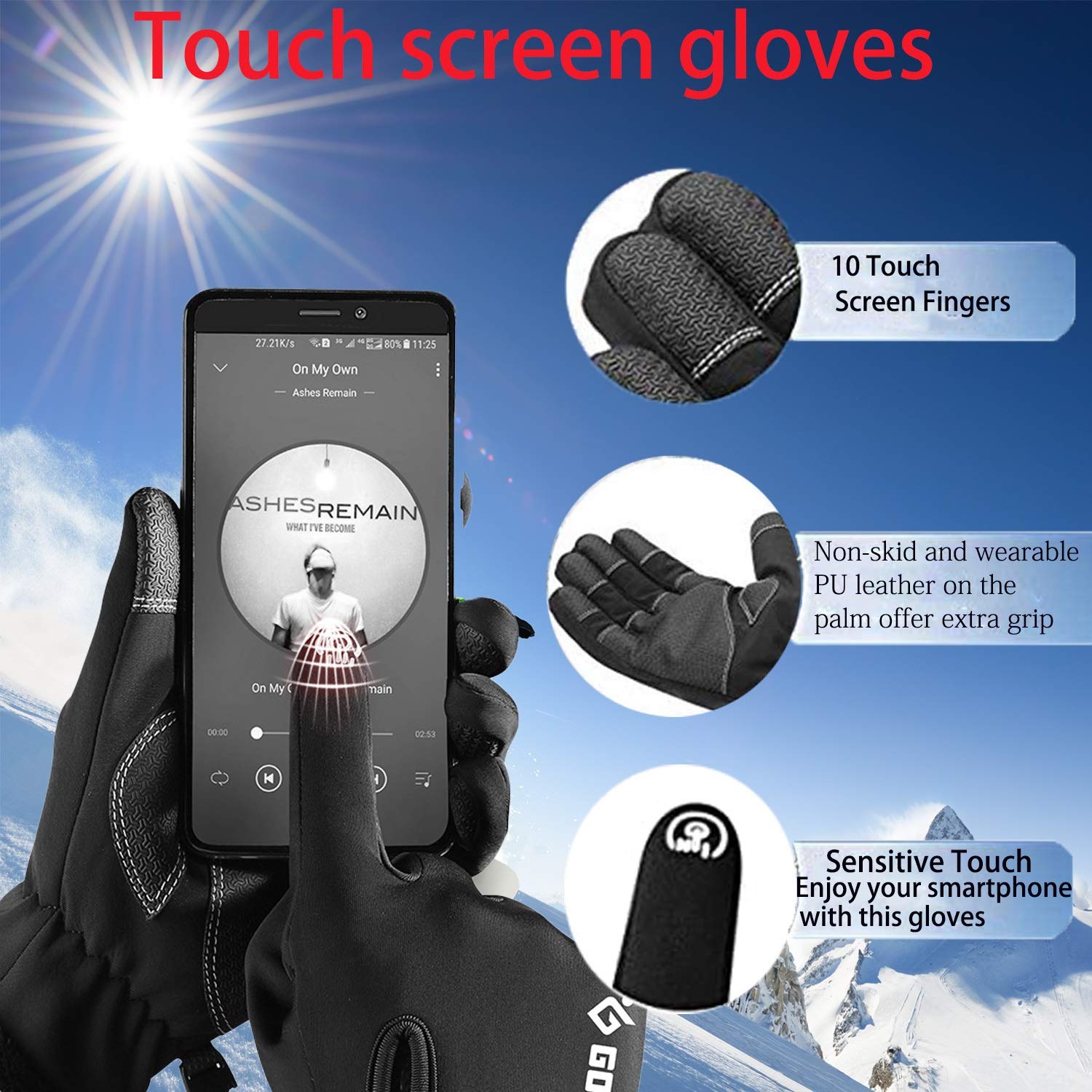 Windproof Touch Screen Gloves