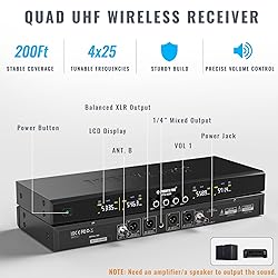 Phenyx Pro Wireless Microphone System, 4-Channel