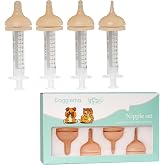 Doggiema Puppy Feeder kit, Silicone Feeding Nipple and Syringes for Puppies | Four different sizes of silicone nipples can cover different stages of breastfeeding,material mimics the feel of pet mom