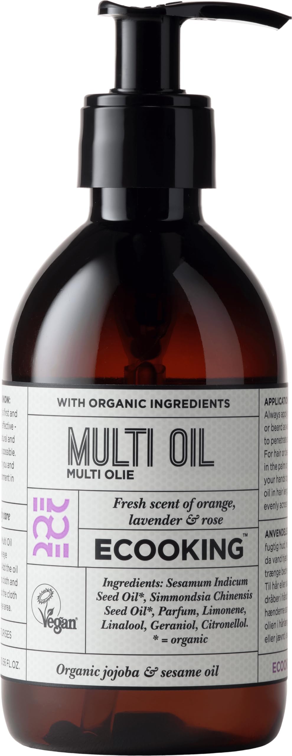 Ecooking Organic Multi Oil Fragrance-Free 300ml | Moisturising Body Oil for