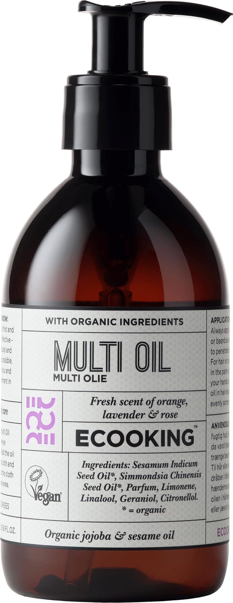 Ecooking Organic Multi Oil Fragrance-Free 300ml | Moisturising Body Oil for