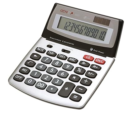Genie 560 T 12-stelliger Design-Tischrechner (Dual-Power (Solar und Batterie), Jumbo-Display) silber / grau