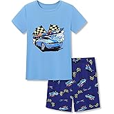 Tebbis 2-Piece Cozy Pajamas For Little/Big Boys Gamer Yellow Short Sleeves Cool PJs Set Kid Size 6-18