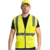 AYKRM 2 Pocket Mesh High Visibility Reflective Safety Vest for men & Women ANSI/ISEA 107 Standards