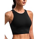 BAYDI Clouduxi High Neck Sports Bras for Women - Padded Workout Tank Tops with Built in Bra Racerback Gym Yoga Crop Top