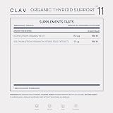 CLAV Organic Thyroid Support Capsules with Kelp Iodine Selenium 120 view 8