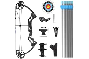 AKCHOER A208 Compound Bow and Arrow Set, 16-20 Lbs Draw Weight, Right Handed Bow for Youth Archery Beginner, Target Bow with Accessories for Teens Outdoor Sports Shooting Training