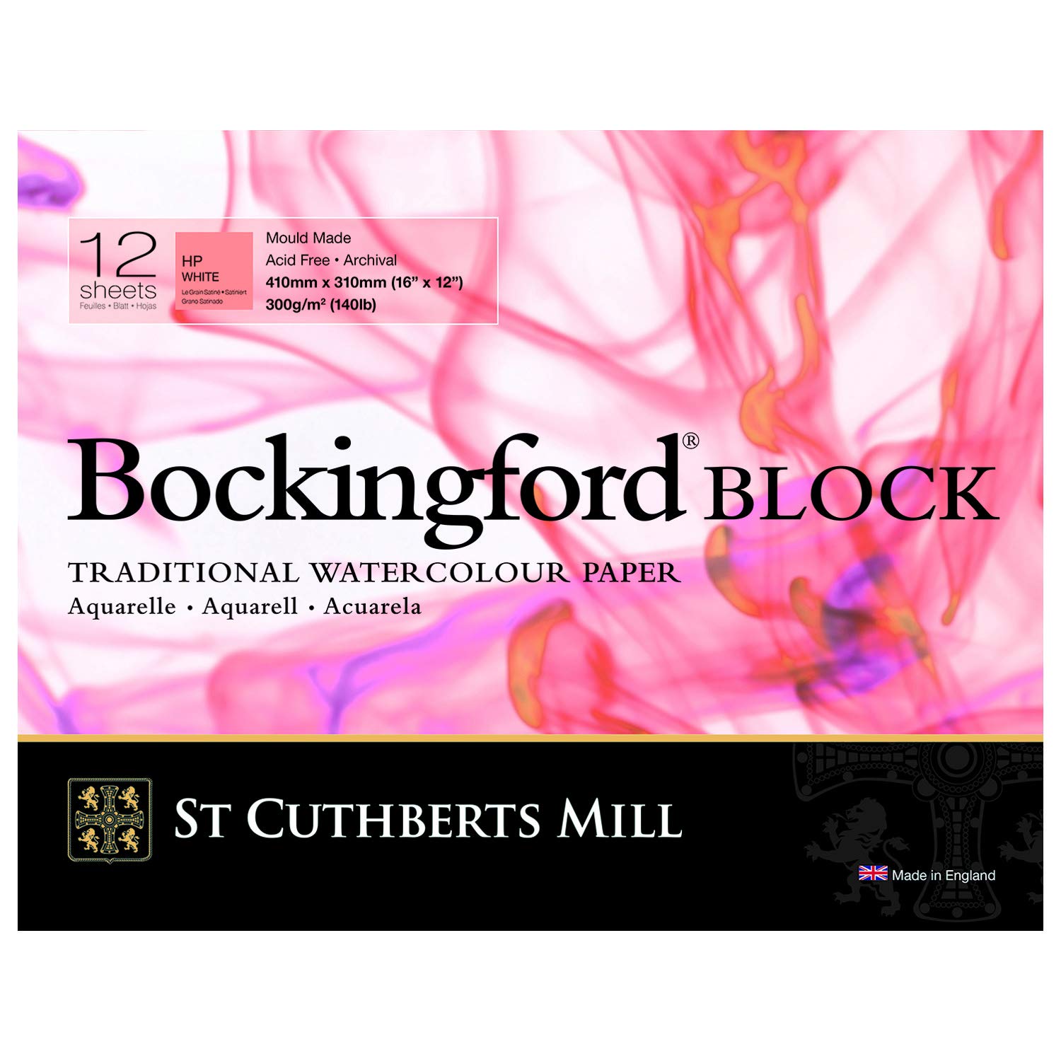 Bockingford 300gsm Block 16" x 12" (31 x 41cm) Hot Pressed