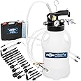 FIRSTINFO A1135QUS Patented 10 Liter 22 Pcs Taiwan-ATF Filler Adapters | Pneumatic Transmission Fluid Dispenser Pump | Hanging Hook | 360° Z-Swivel Air Inlet | Spring Structure Hose