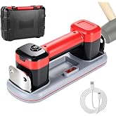 Electric Suction Cup Floor Gap Fixer, Floor Gap Fixer Tool for Upgraded Iron Plates on Both Sides for Hammering, Vacuum Suction Cups Flooring Tools for Laminate Vinyl Hardwood Plank Glass Tile (Red)