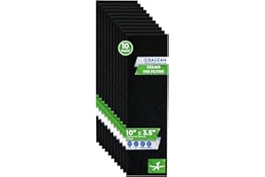 BAGEAN Ceiling Fan Filters for Blades - Coconut Shell Activated Carbon Unscented Dust Catcher Ceiling Fan Filter - Easy Peel & Stick on Fans - Blade Air Purifier Pads Absorbs Odor & Freshens the Air (10-Pcs)