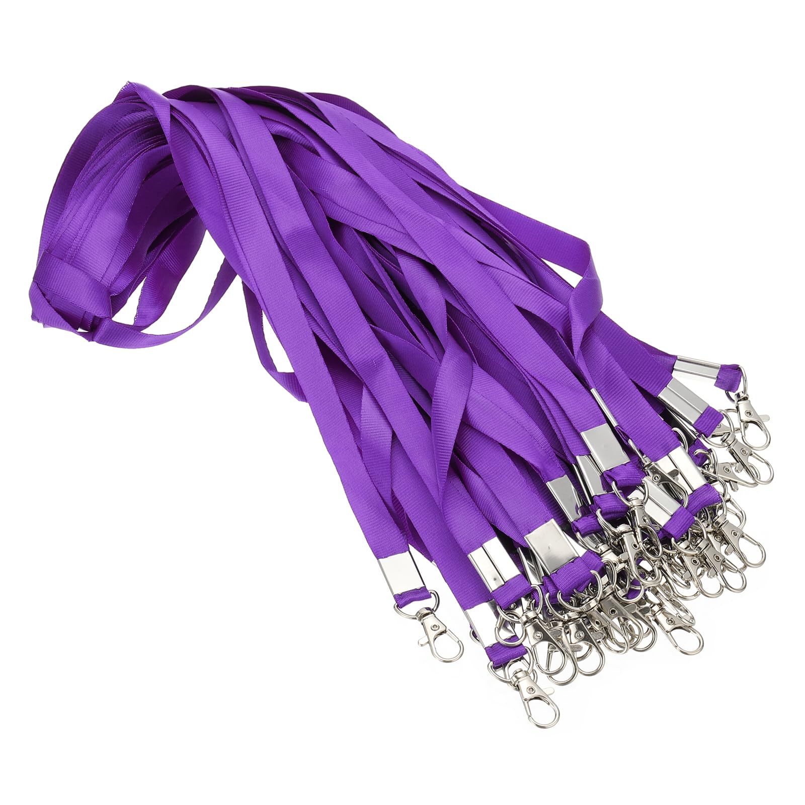PATIKIL 48cm Lanyards Bulk, 100pcs Teacher Lanyards for ID Badges Keys Badge Lanyard Durable Personalized with Clip for ID Card, Purple