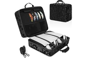BQKOZFIN Carrying Case Compatible with PS5 Slim, Hard Shell Carrying Case Compatible with PS5 Slim Model, Protective Travel B