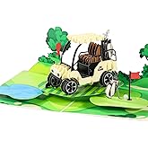 Pop Up Birthday Card for Men, 3D Golf Fathers Day Card for Dad, Golfers, Husband, Grandpa, Pap, Him, Son; All-Occasion Father’s Day, Congratulations, Thank You, Retirement for Boss, Coworker, 6x8 in