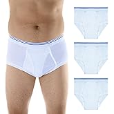 Wearever Incontinence Underwear for Men - Reusable & Washable Men's Bladder Control Briefs with Regular Absorbency - Leak Proof Underwear 150 ml (Pack of 3) (White) (M)